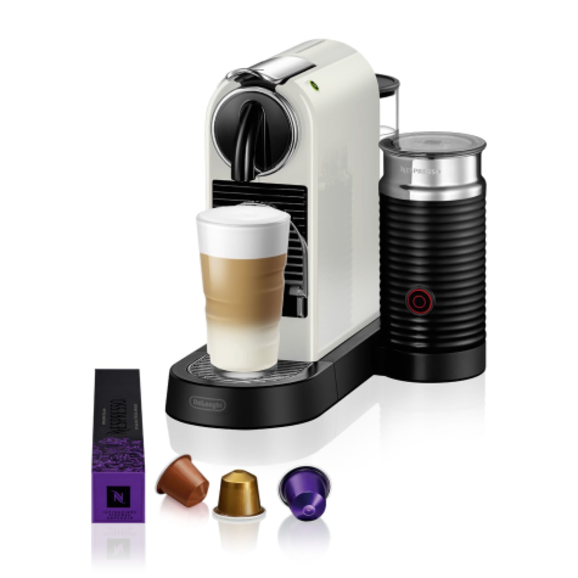 DeLonghi Nespresso Citiz EN267WAE Coffee Machine w/ Milk Frother White